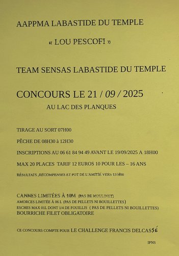 Affiche concours de pêche