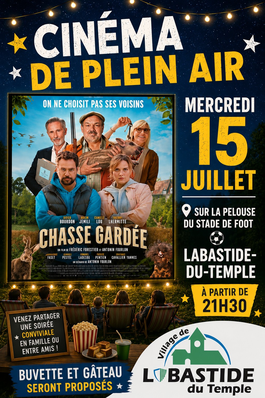Cinéma de plein air le 15 Juillet !