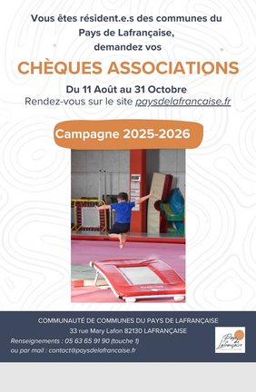 Affiche Chèques associations 2025-2026